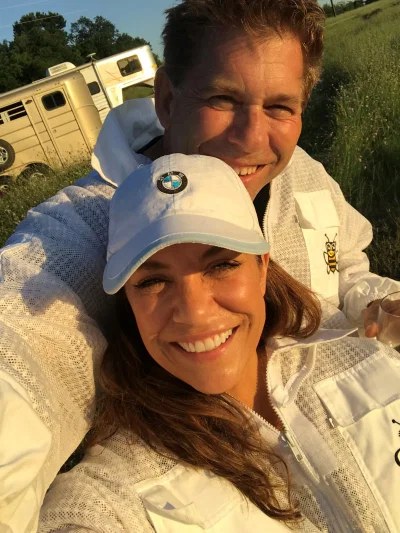 James and Shanon at the apiary
